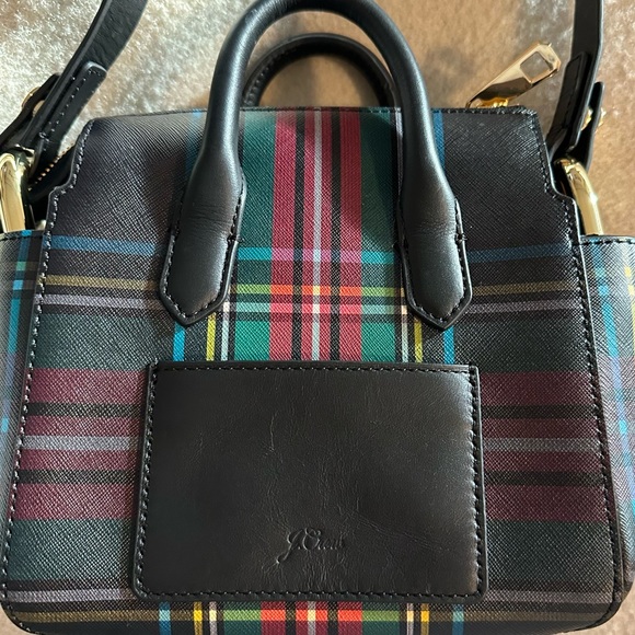 J. Crew Black Stewart Plaid Harper Mini Convertible Crossbody Satchel Bag - Picture 6 of 16